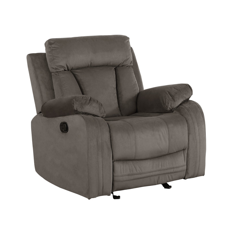 Ullery Upholstered Recliner, Brown Microfiber/Microsuede