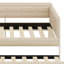 Lit plateforme tapissier avec tablettes de rangement, bureau, station de charge et lit gigogne-1926717901