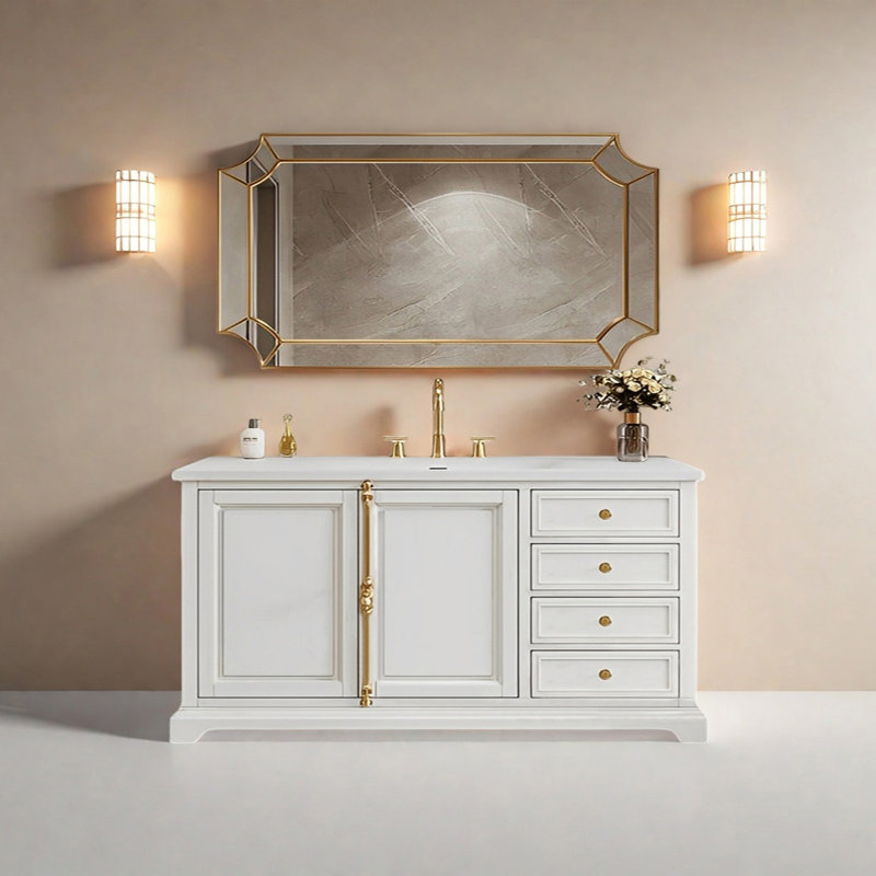 American Modern Style Bathroom Cabinet, 33.46" H x 59.05" W x 21.65" D