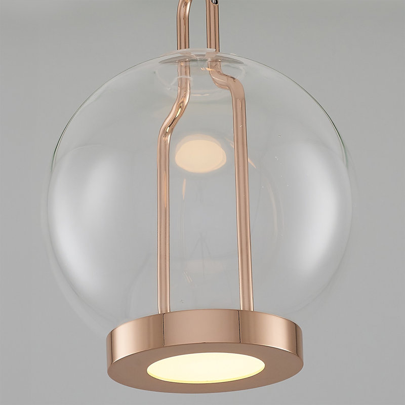 Lustre moderne jaune avec longueur réglable, corps en métal, DEL 18 W, blanc chaud 3 000 K, 1 800 lumens | 13,8 po de diamètre x 47,2 po de hauteur | Éclairage écoénergétique pour la maison et le bureau