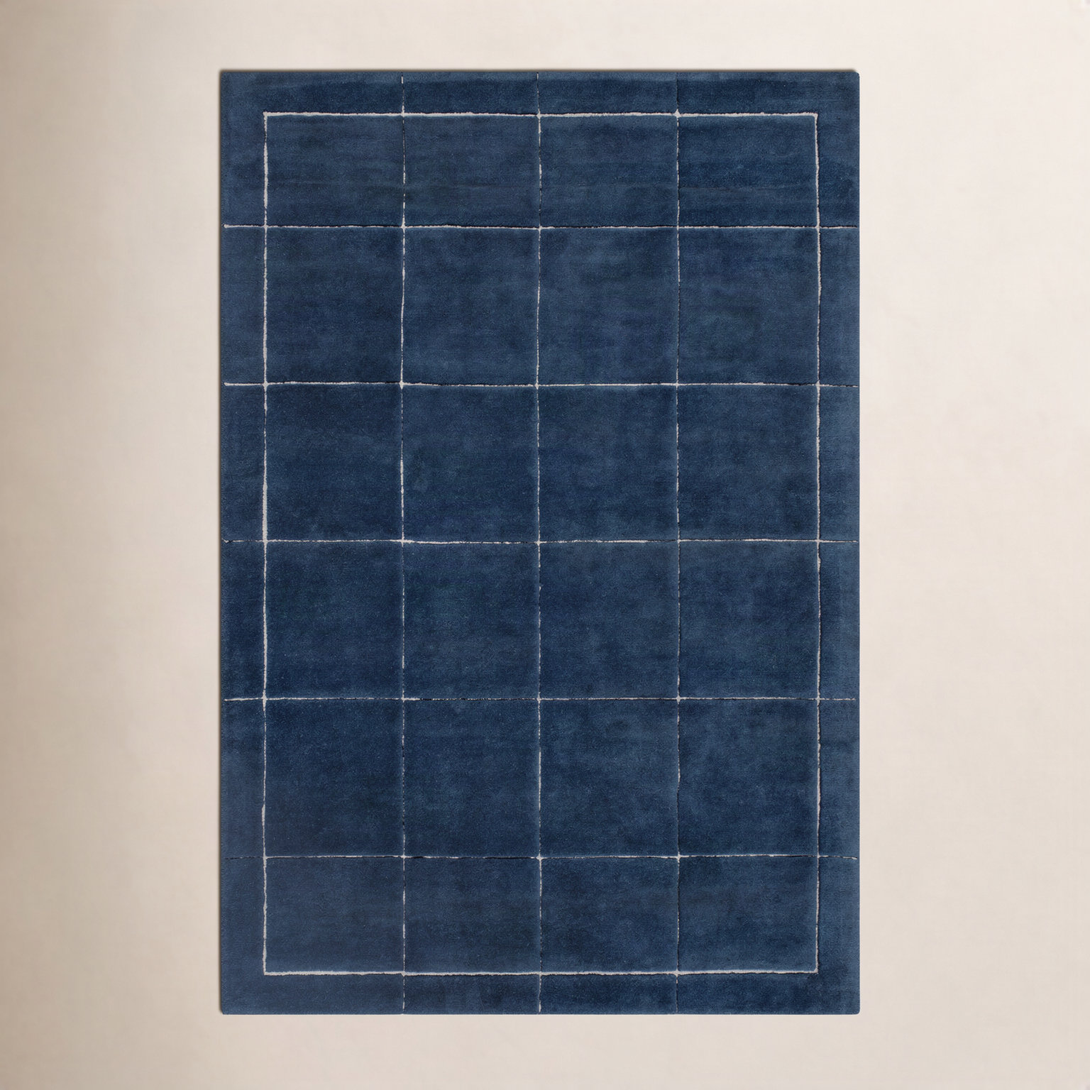 Mallory Hand-Tufted Marine Blue Geometric Rug, Rectangle 8' x 10'