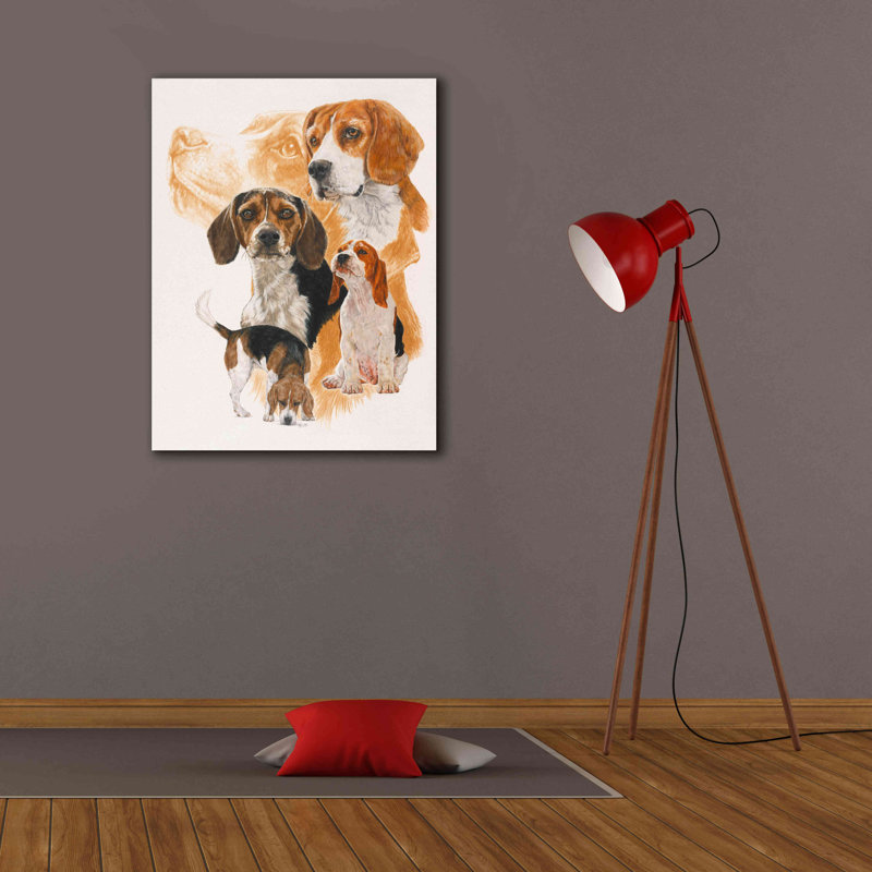 «Beagle and Ghost Image» par Barbara Keith - reproduction d'art sur toile tendue