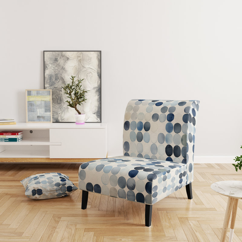 Motif artistique à pois fantaisiste - Chaise d'appoint et fauteuil rembourrés Modern_C, Bleu / noir / blanc