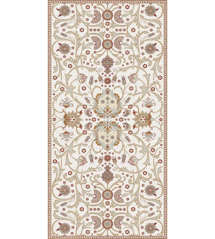 Castany Orange Cushioned Kitchen Mat, Rectangle 2' x 8'