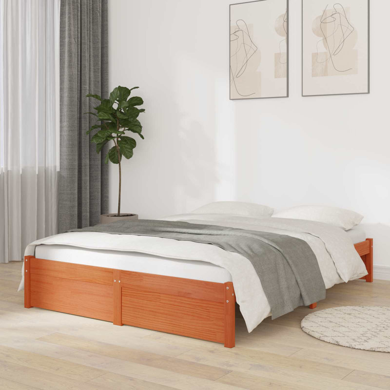 Solid Wood Bed Frame, 140 x 190cm