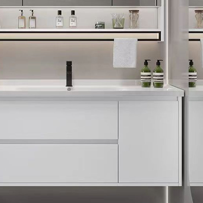 Stylish minimalist style bathroom cabinet, White
