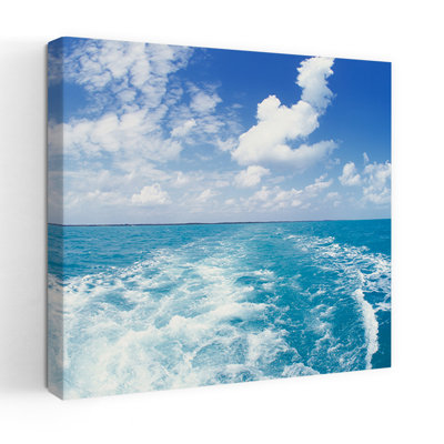 Atlantic Ocean And Boat Wake Florida Keys Fl Contemporary Ocean Seascape Art