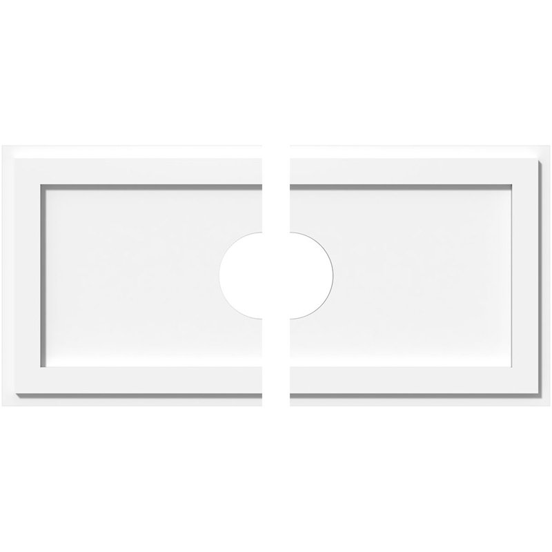 Médaillon de plafond rectangulaire rectangulaire en PVC de qualité architecturale, H 1 po x l 30 po x P 15 po
