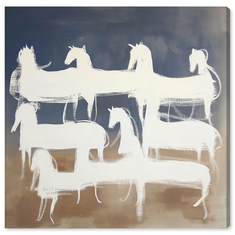Art mural bohème Phantom Herd par Art Remedy, H 16 po x l 16 po, Toile tendue