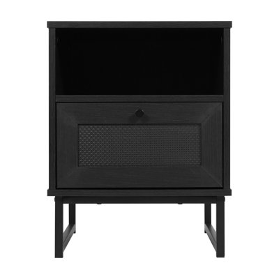 Mid-Century Modern Side Table With Storage Drawer And Shelf