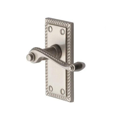  Georgian Design Door Handles Lever Latch in Satin Brushed Chrome Finish
