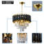 Lustre moderne en cristal noir K9 de 16 po de hauteur, réglable en hauteur