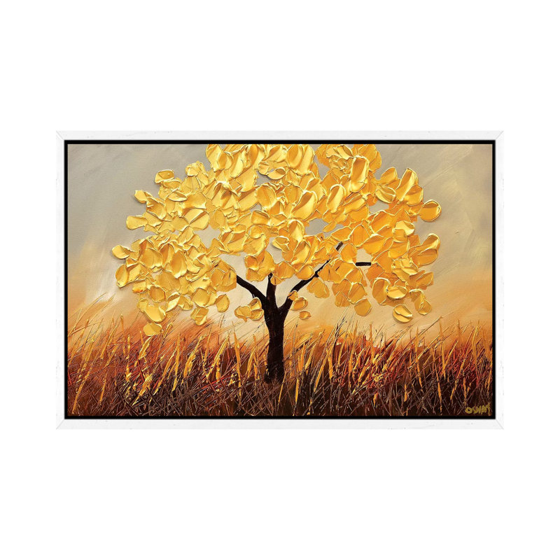The Olive Tree by Osnat Tzadok - Painting on Canvas, 66.04 cm H x 45.72 cm W, White Framed