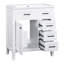 Meuble-lavabo sur pied 30 po - Armoire blanche avec lavabo en céramique et tiroir moderne