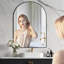 Miroir de salle de bain arqué avec cadre en aluminium et verre incassable -583921017