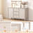 59" W Large Farmhouse Sideboard Buffet Cabinet With Barn Doors And Adjustable Shelves