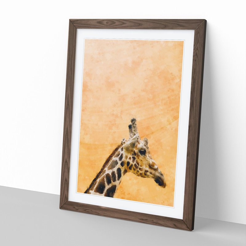 Giraffe Vol.6 - Framed Print, 65cm H x 48cm W x 2cm D, Walnut Framed
