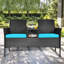 Wicker 2 - Person Patio Conversation Set with Cushions-1223633242