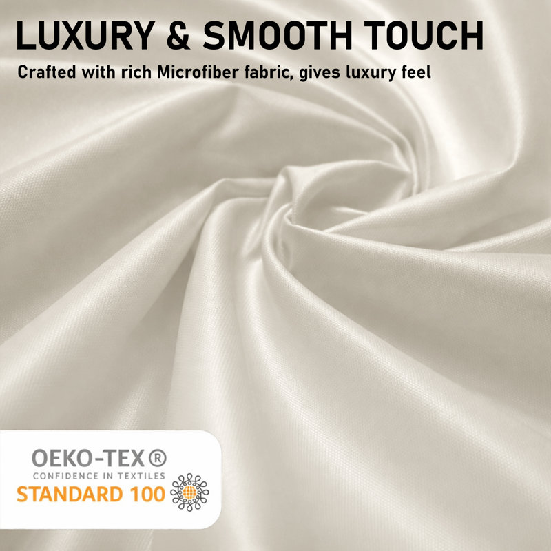 Luxury 3-Piece Dyed Duvet Cover Set With Pillowcases, Kingsize Duvet Cover Set + 2 Pillowcases, Cream