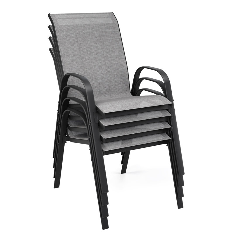 Chaise de patio empilable Modern, Gris