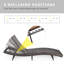 Chaise longue pliante en rotin Mahomet avec coussin blanc à 5 positions de dossier-939147767