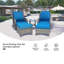 Ensemble de mobilier de patio en osier - Ensemble de conversation modulaire d'extérieur en rotin 5 pièces avec 2 chaises berçantes pivotantes, 2 repose-pieds et 1 table d'appoint pour terrasse, chaise