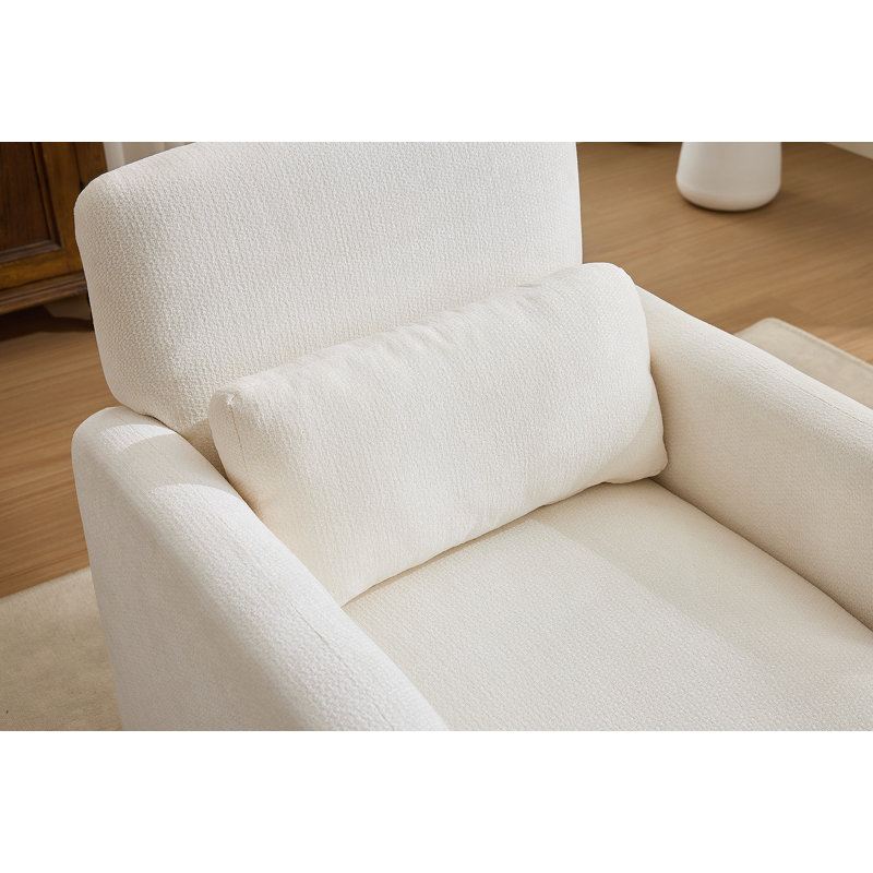 Fauteuil d'appoint moderne et moderne, fauteuil en tissu Boucle, Blanc ancien