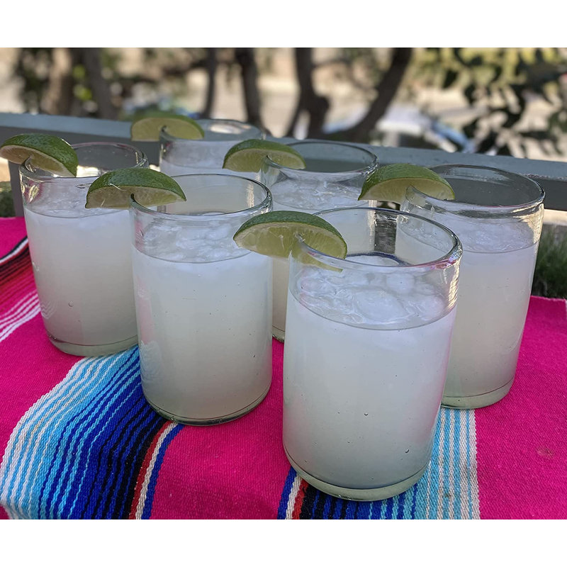 Verre soufflé à la main mexicain - Verres 10 oz naturels / transparents, 14 oz