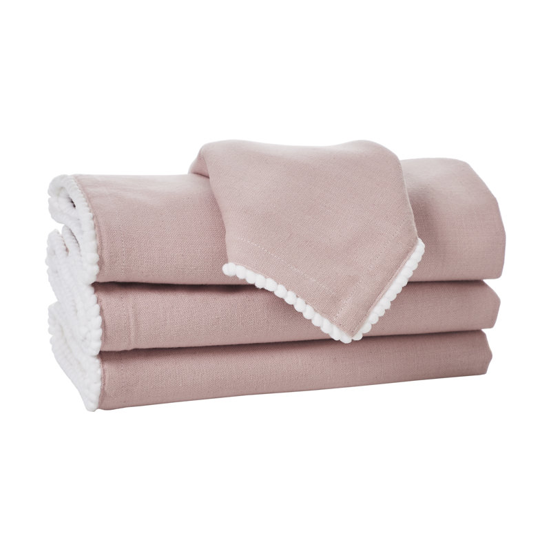 100% Cotton Solid Colour Varied Napkin, Dusty Pink