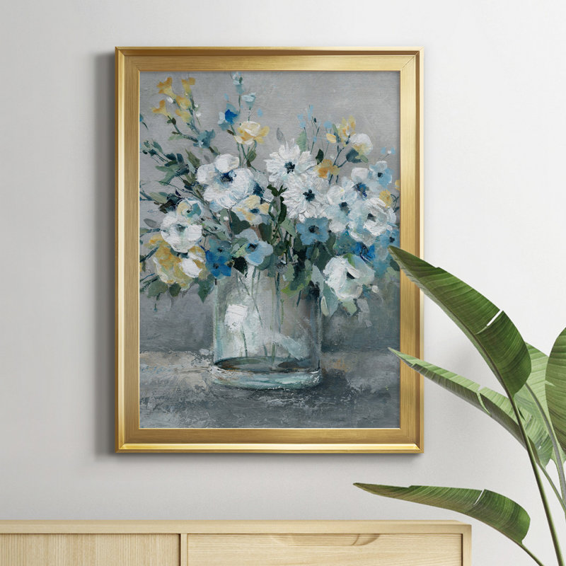 Sweetest Blossoms - Peinture sur toile encadrée, H 22,5 po x l 30,5 po x P 1,5 po, Or