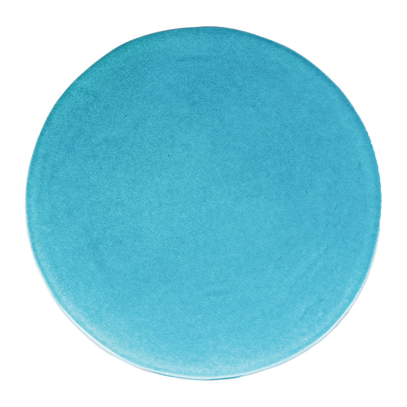 Bottle Outdoor Round Side Table, Aquamarine Gloss