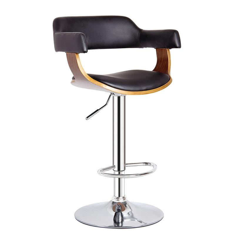Swivel Upholstered Adjustable Height Counter Stool, Gold