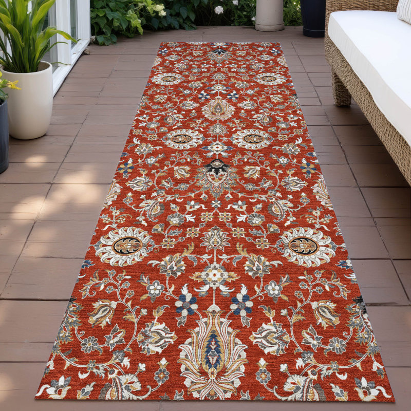 Machine Washable Indoor/Outdoor Husby ACN2192 Global Rug, Runner 2'3" x 7'6"