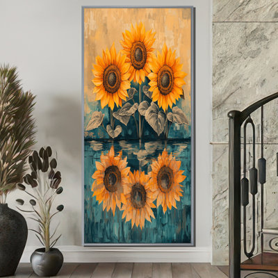 Duanne tournesols en réflexion I - tournesols, art mural