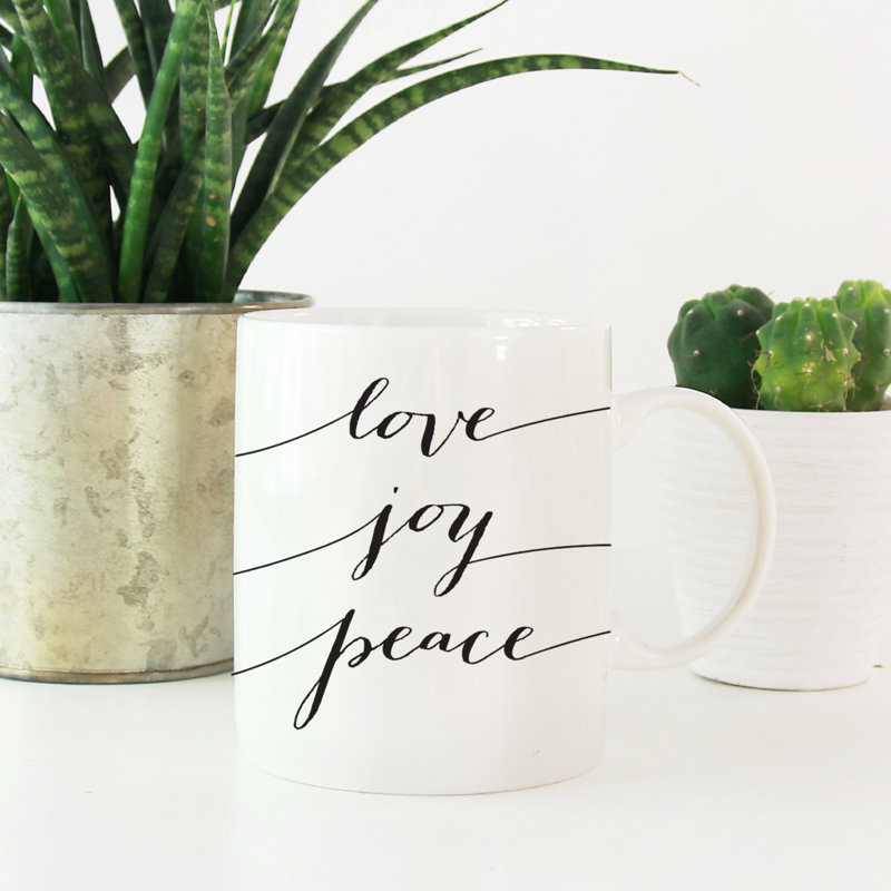 Bible moderne chrétienne noire versets 11 oz. Cadeau de tasse à café, Love Joy Peace, paquet de 1, cadeau d'anniversaire de Noël pour lui