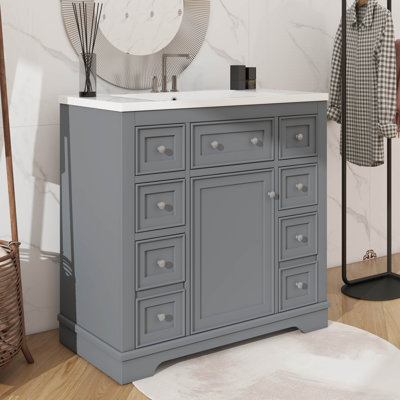 Ensemble de meuble-lavabo et lavabo 36 po, comprenant une armoire et des tiroirs