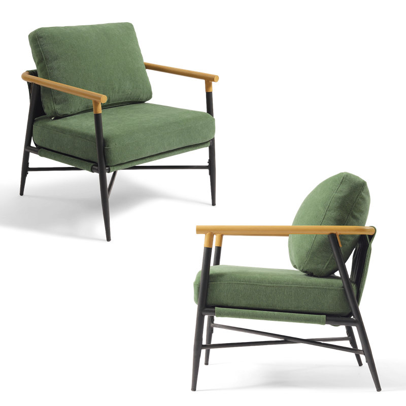 Fauteuil d'appoint Dajauna, Chenille verte