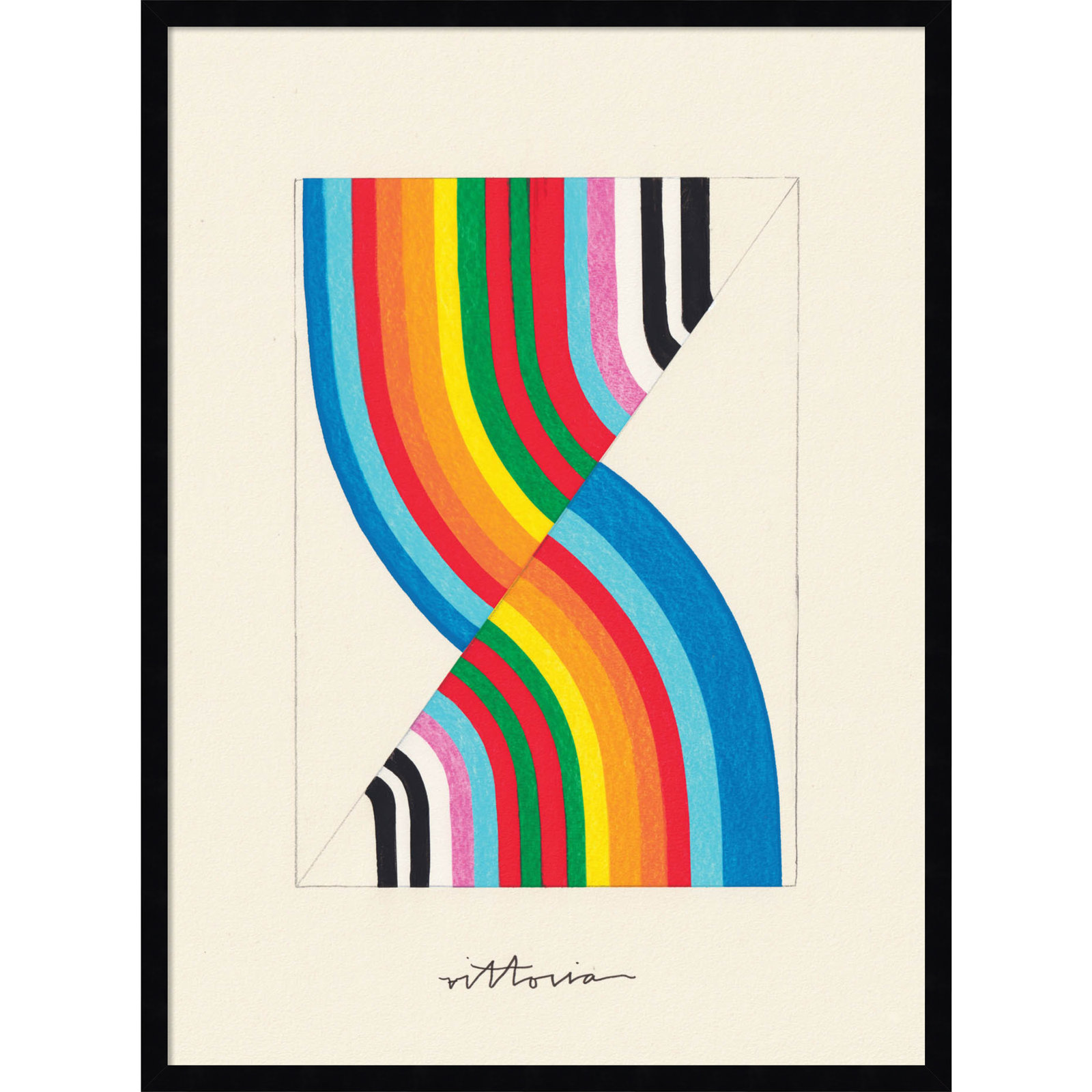 Olav "It's Always an Almost" Print, Black Framed, 25" W x 33" H x 1" D