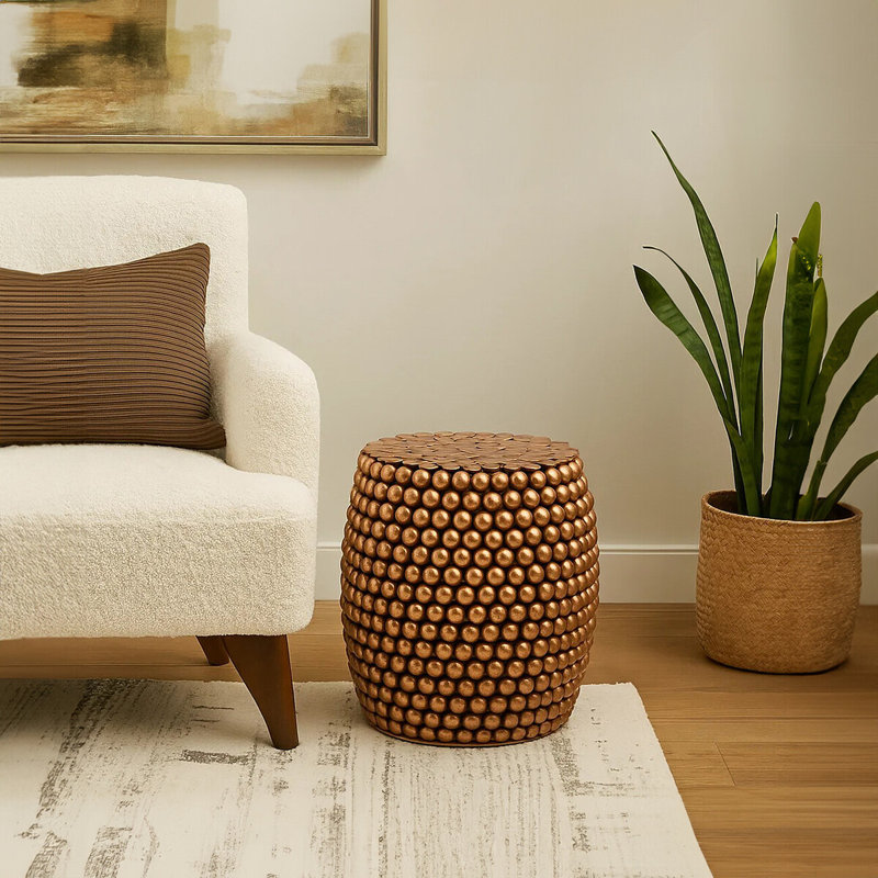 Diodorus Iron Accent Stool, Copper