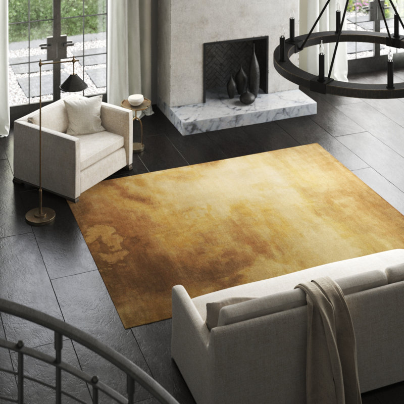 Sky Wool Abstract Area Rug, Rectangle 2' x 3'