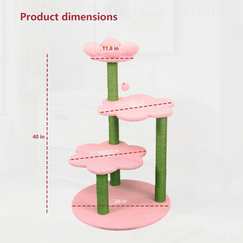 Arbre à chat à plusieurs niveaux avec perchoir douillet amovible, poteaux à griffer et jouets suspendus pour permettre aux chatons et aux chats de grimper, de se reposer et de jouer