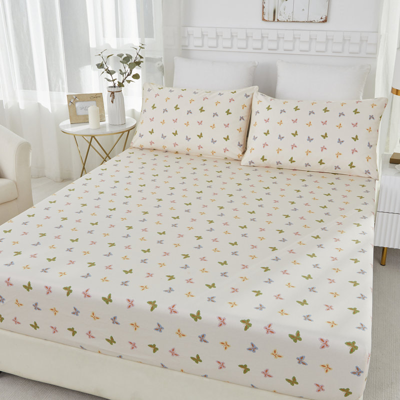 Ensemble de draps pour chambre d'amis 4 pièces 100% coton, Ensemble de draps pour très grand lit avec 2 taie