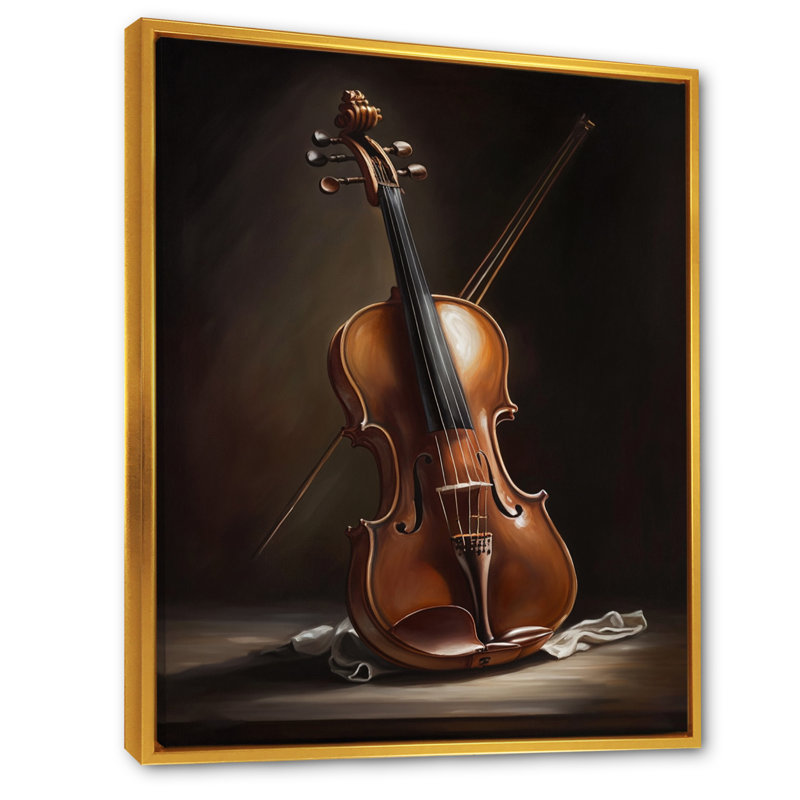 " Violin I ", 32" H x 24" W  x 1" D, Gold Floater Framed Canvas