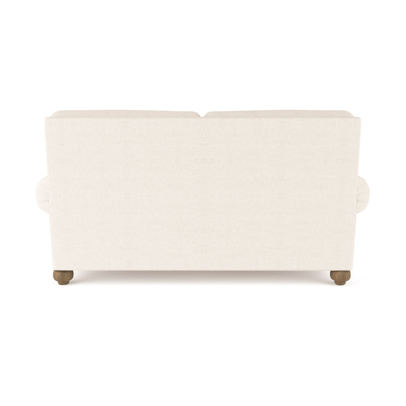 Leroy Loveseat, Weathered, Plush Velvet Alabaster, 36" H x 72" W x 43" D