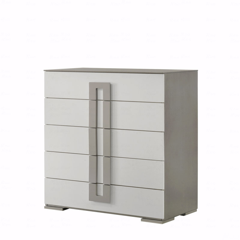 Commode à 5 tiroirs (commode) de style contemporain en bois
