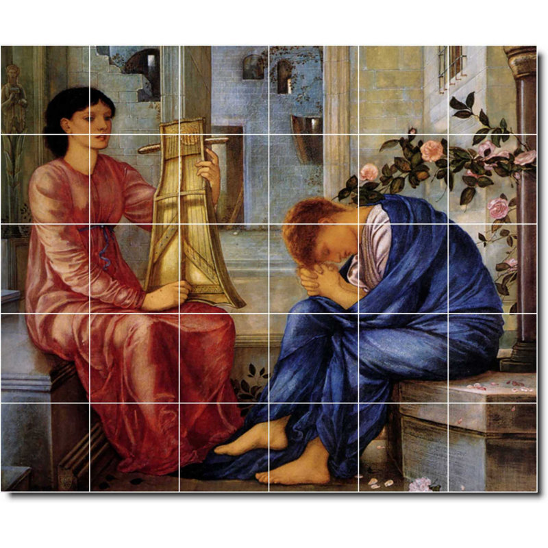 Carreau de céramique décorative 25,5 po x 21,25 po 4,25 po x 4,25 po, Femme 01208