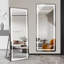 Miroir vertical pleine longueur avec lumière DEL, miroir de plancher illuminé avec support, miroir mural avec cadre mince en alliage d'aluminium pleine longueur