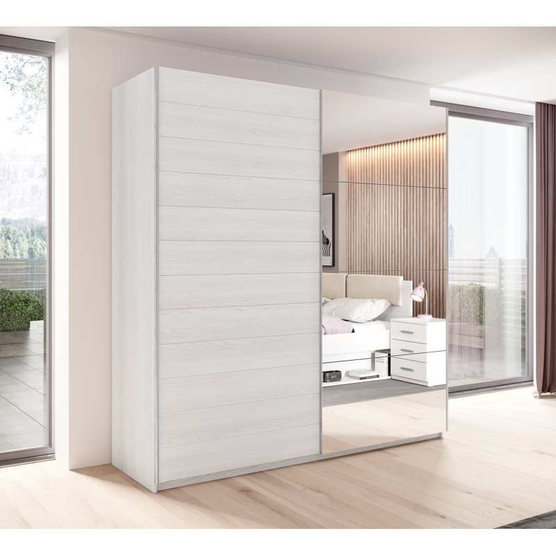 Aaryon 2 Door Manufactured Wood Wardrobe, 210cm H x 200cm W x 61cm D