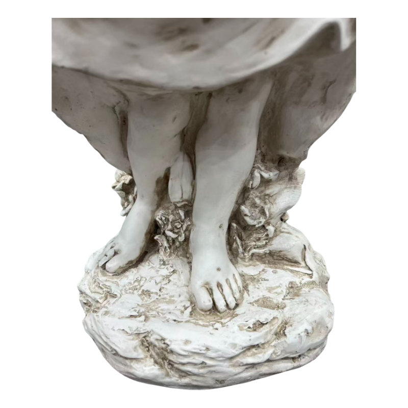 Figurine de fée de jardin de 53,5 cm de hauteur avec mangeoire à oiseaux, 21.06" Height