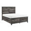 Grand lit plateforme gris, style traditionnel, rangement, bois et bois d'ingénierie, pour endommager les taches